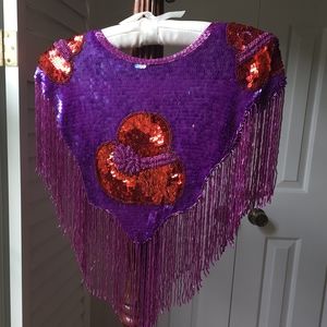 Red Purple Sequin Red Hat Society Shawl